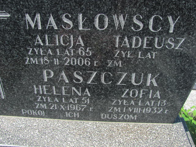 Tadeusz Masłowski 1934 Wohyń - Grobonet - Wyszukiwarka osób pochowanych