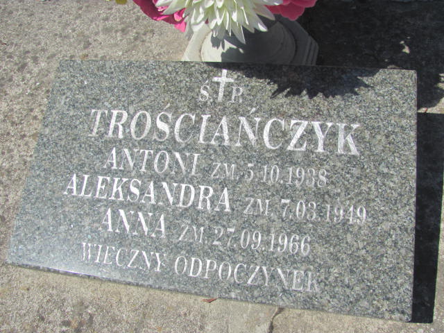 Anna Trościańczyk 1887 Wohyń - Grobonet - Wyszukiwarka osób pochowanych