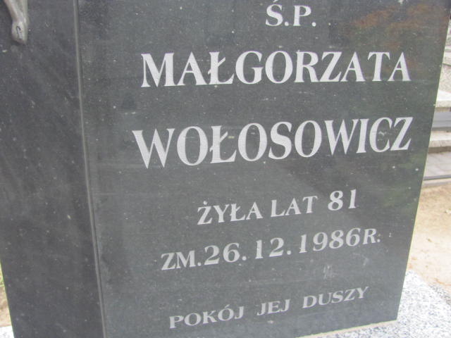 Małgorzata Wołosowicz 1905 Wohyń - Grobonet - Wyszukiwarka osób pochowanych