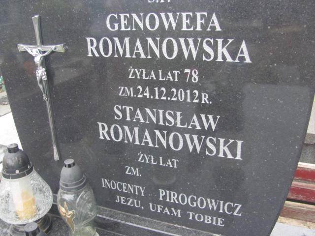 Genowefa Romanowska 1934 Wohyń - Grobonet - Wyszukiwarka osób pochowanych