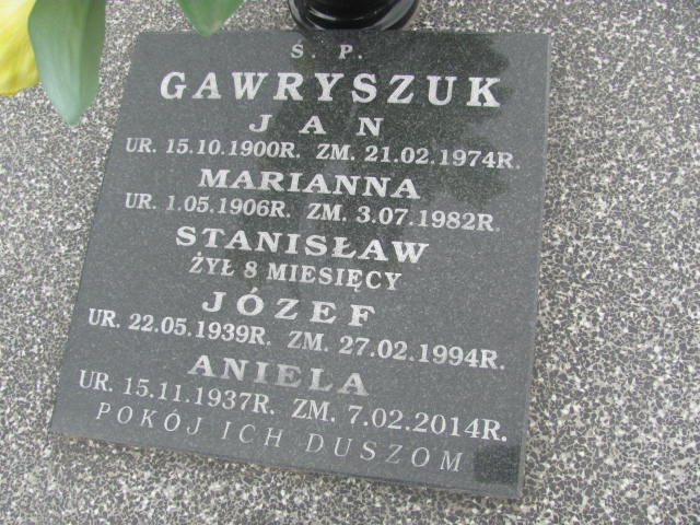 Stanisław Gawryszuk 1973 Wohyń - Grobonet - Wyszukiwarka osób pochowanych