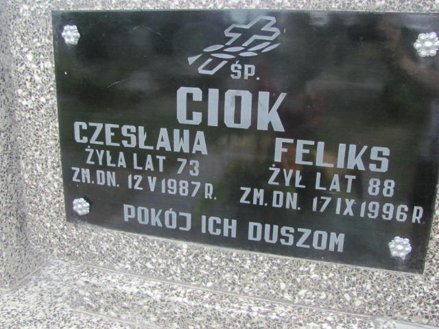 Feliks Ciok 1908 Wohyń - Grobonet - Wyszukiwarka osób pochowanych