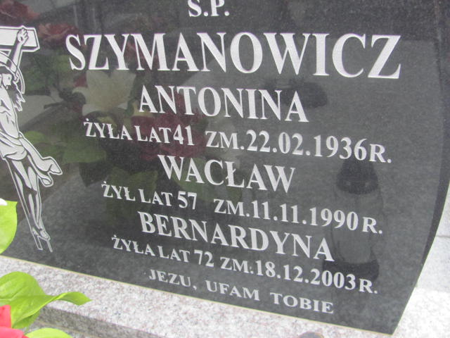 Bernardyna Szymanowicz 1932 Wohyń - Grobonet - Wyszukiwarka osób pochowanych