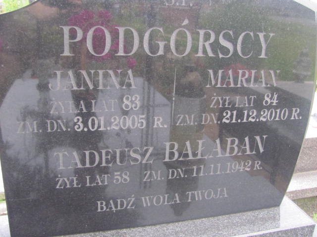 Janina Podgórska 1921 Wohyń - Grobonet - Wyszukiwarka osób pochowanych