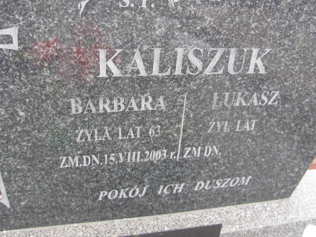 Łukasz Kaliszuk 1934 Wohyń - Grobonet - Wyszukiwarka osób pochowanych