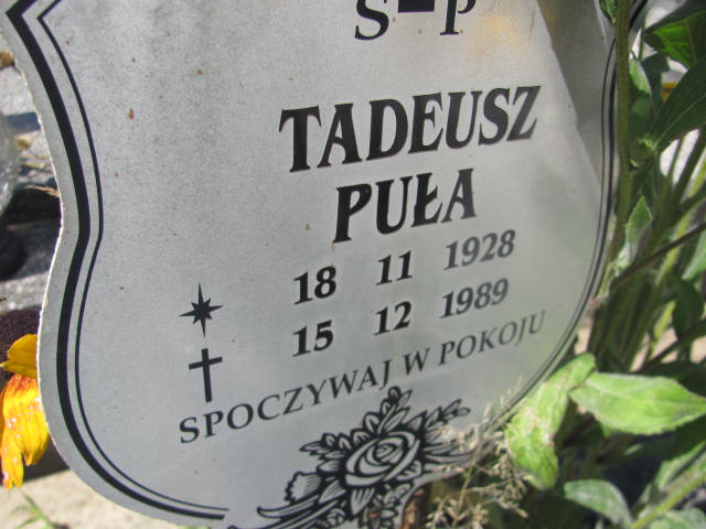 Tadeusz Puła 1928 Wohyń - Grobonet - Wyszukiwarka osób pochowanych