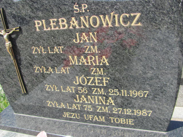 Janina Plebanowicz 1912 Wohyń - Grobonet - Wyszukiwarka osób pochowanych